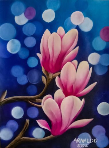 Pink Magnolias at Twilight (2022) - Marielli Arnaldo