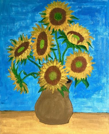 Sunflowers in a Gold Vase (2021) - Daniel Tutor