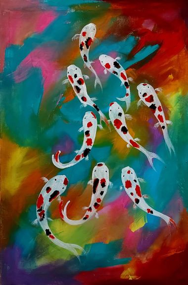 Lucky Koi Fishes (Nine Jewels) (2024) - Joel "JOPAN" Panarigan